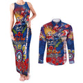 Personalised Australia Rugby Roosters ANZAC Couples Matching Tank Maxi Dress and Long Sleeve Button Shirt Sydney Scratch Style