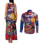 Personalised Australia Rugby Roosters ANZAC Couples Matching Tank Maxi Dress and Long Sleeve Button Shirt Sydney Scratch Style