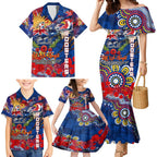 Personalised Australia Rugby Roosters ANZAC Family Matching Mermaid Dress and Hawaiian Shirt Sydney Scratch Style