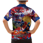 Personalised Australia Rugby Roosters ANZAC Family Matching Mermaid Dress and Hawaiian Shirt Sydney Scratch Style