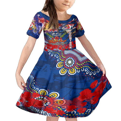 Personalised Australia Rugby Roosters ANZAC Family Matching Mermaid Dress and Hawaiian Shirt Sydney Scratch Style