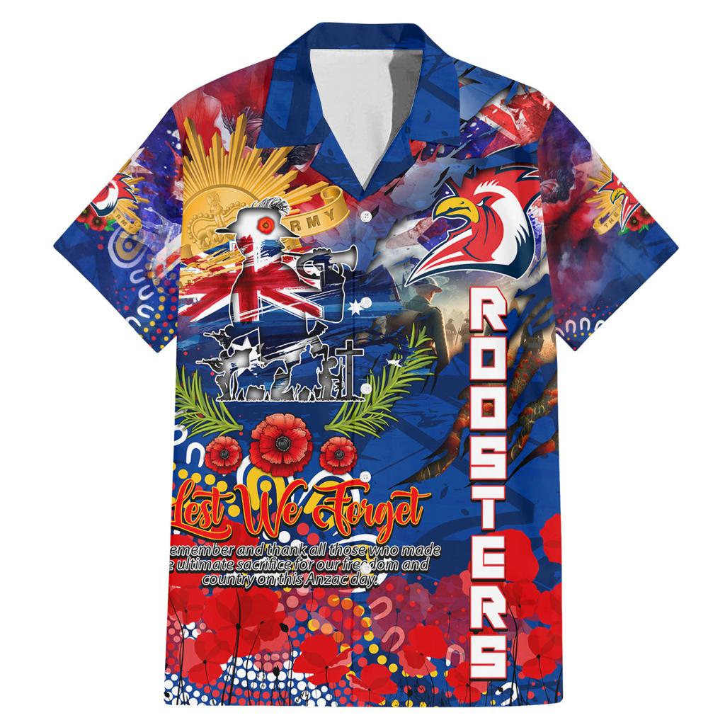 Personalised Australia Rugby Roosters ANZAC Family Matching Mermaid Dress and Hawaiian Shirt Sydney Scratch Style