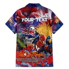 Personalised Australia Rugby Roosters ANZAC Family Matching Mermaid Dress and Hawaiian Shirt Sydney Scratch Style