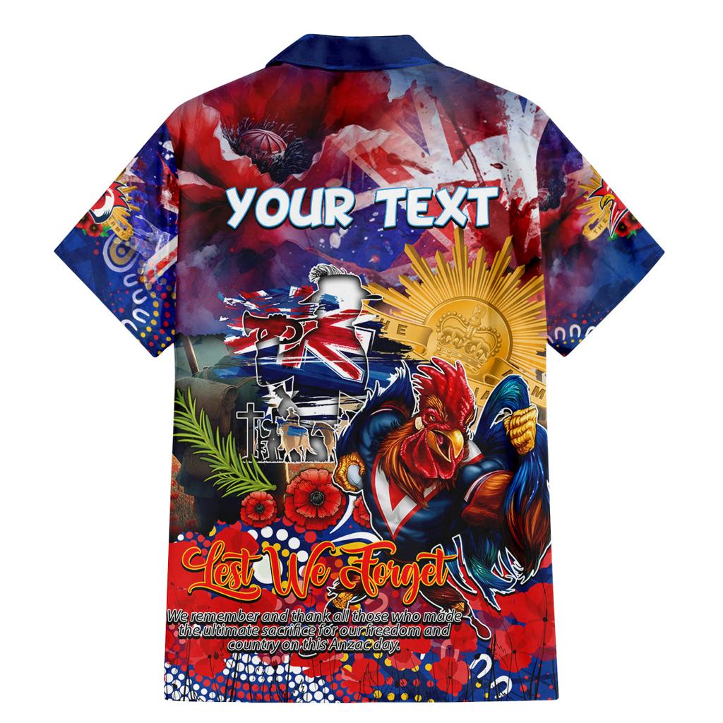 Personalised Australia Rugby Roosters ANZAC Family Matching Mermaid Dress and Hawaiian Shirt Sydney Scratch Style