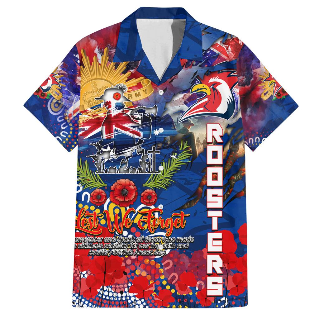 Personalised Australia Rugby Roosters ANZAC Family Matching Summer Maxi Dress and Hawaiian Shirt Sydney Scratch Style