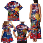 Personalised Australia Rugby Roosters ANZAC Family Matching Tank Maxi Dress and Hawaiian Shirt Sydney Scratch Style
