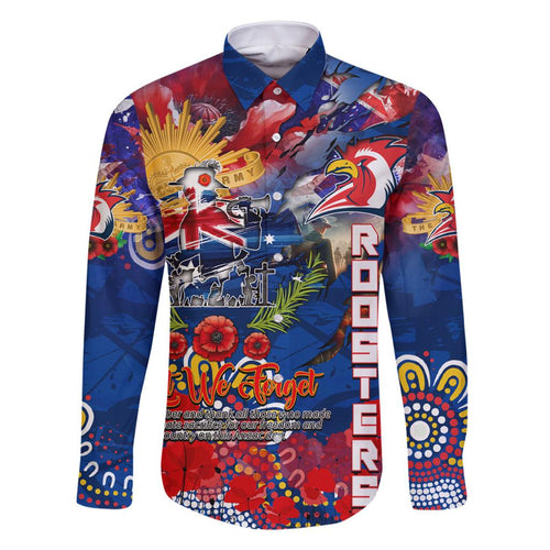 Personalised Australia Rugby Roosters ANZAC Family Matching Tank Maxi Dress and Hawaiian Shirt Sydney Scratch Style