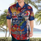 Personalised Australia Rugby Roosters ANZAC Hawaiian Shirt Sydney Scratch Style