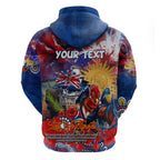 Personalised Australia Rugby Roosters ANZAC Hoodie Sydney Scratch Style