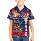Personalised Australia Rugby Roosters ANZAC Kid Hawaiian Shirt Sydney Scratch Style
