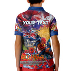 Personalised Australia Rugby Roosters ANZAC Kid Polo Shirt Sydney Scratch Style