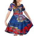 Personalised Australia Rugby Roosters ANZAC Kid Short Sleeve Dress Sydney Scratch Style