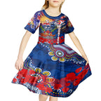 Personalised Australia Rugby Roosters ANZAC Kid Short Sleeve Dress Sydney Scratch Style