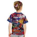 Personalised Australia Rugby Roosters ANZAC Kid T Shirt Sydney Scratch Style