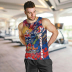 Personalised Australia Rugby Roosters ANZAC Men Tank Top Sydney Scratch Style