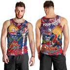 Personalised Australia Rugby Roosters ANZAC Men Tank Top Sydney Scratch Style