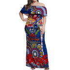 Personalised Australia Rugby Roosters ANZAC Off Shoulder Maxi Dress Sydney Scratch Style