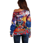 Personalised Australia Rugby Roosters ANZAC Off Shoulder Sweater Sydney Scratch Style