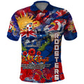 Personalised Australia Rugby Roosters ANZAC Polo Shirt Sydney Scratch Style