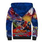 Personalised Australia Rugby Roosters ANZAC Sherpa Hoodie Sydney Scratch Style