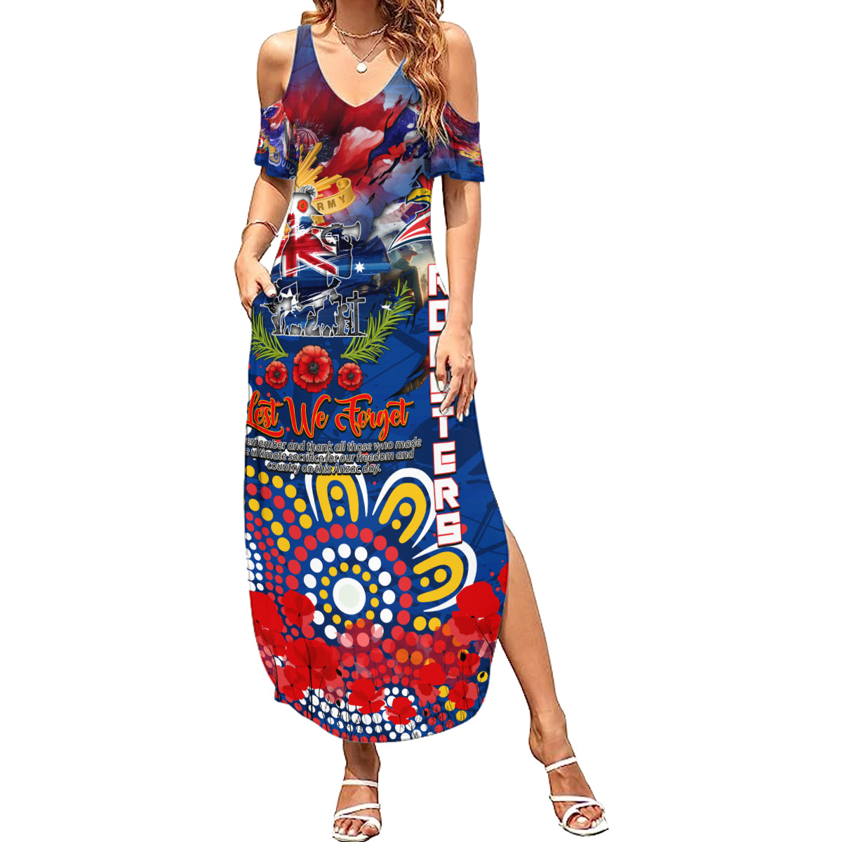 Personalised Australia Rugby Roosters ANZAC Summer Maxi Dress Sydney Scratch Style
