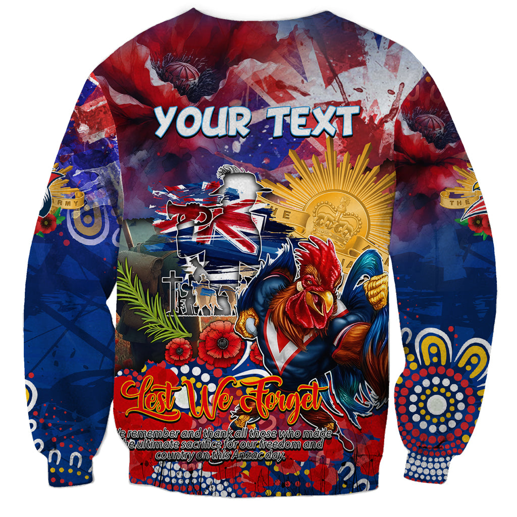 Personalised Australia Rugby Roosters ANZAC Sweatshirt Sydney Scratch Style
