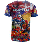 Personalised Australia Rugby Roosters ANZAC T Shirt Sydney Scratch Style