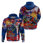 Personalised Australia Rugby Roosters ANZAC Zip Hoodie Sydney Scratch Style