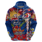 Personalised Australia Rugby Roosters ANZAC Zip Hoodie Sydney Scratch Style
