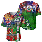 Personalised New Zealand Warriors ANZAC Baseball Jersey Scratch Style DT02