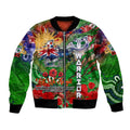 Personalised New Zealand Warriors ANZAC Bomber Jacket Scratch Style DT02