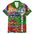 Personalised New Zealand Warriors ANZAC Hawaiian Shirt Scratch Style DT02