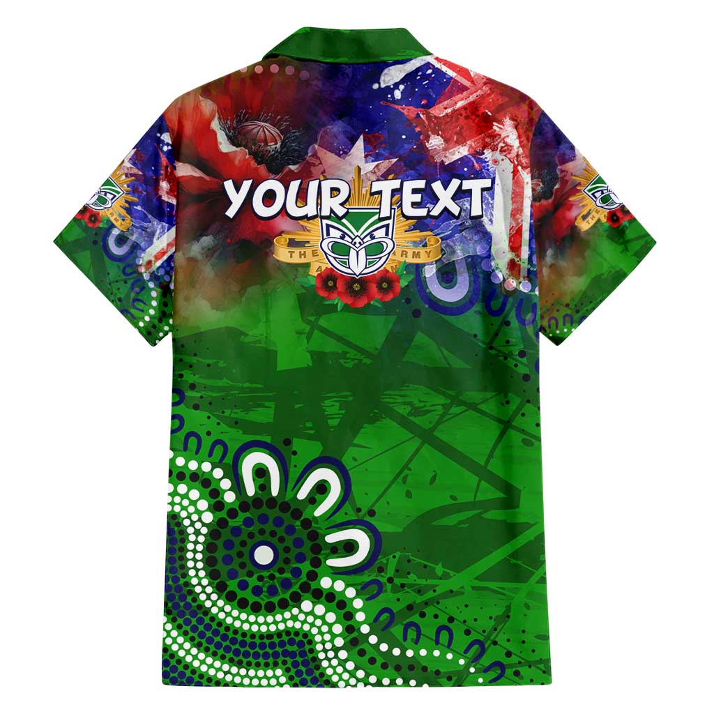 Personalised New Zealand Warriors ANZAC Hawaiian Shirt Scratch Style DT02