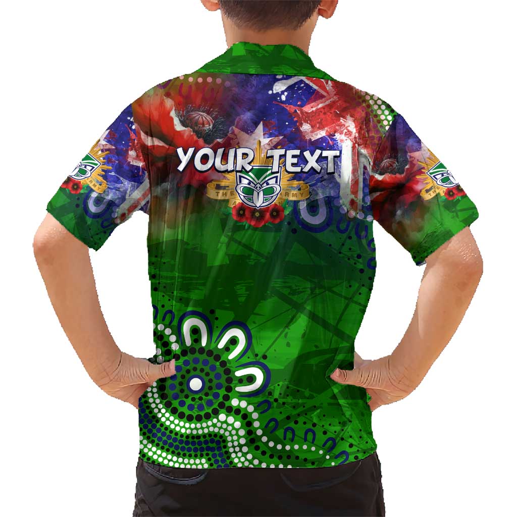 Personalised New Zealand Warriors ANZAC Hawaiian Shirt Scratch Style DT02