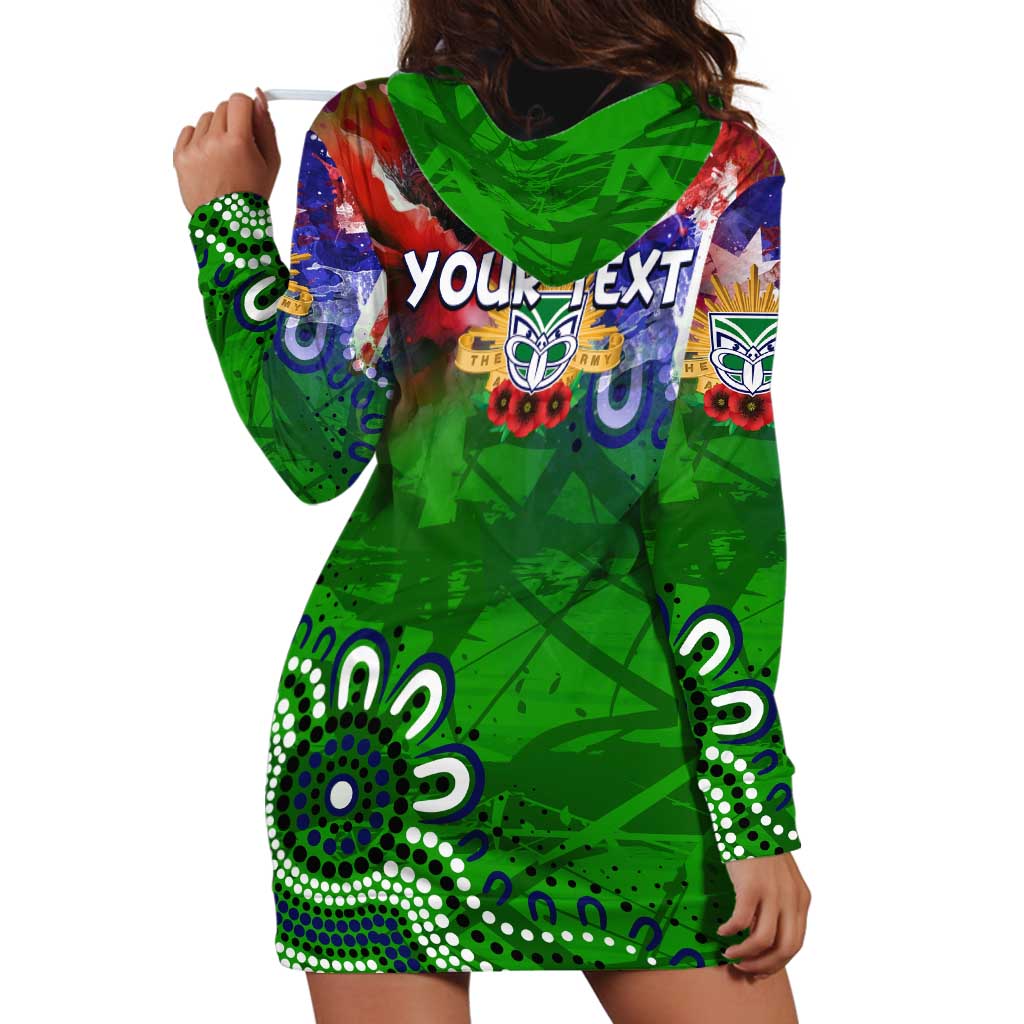 Personalised New Zealand Warriors ANZAC Hoodie Dress Scratch Style DT02