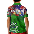 Personalised New Zealand Warriors ANZAC Kid Polo Shirt Scratch Style DT02