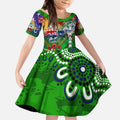 Personalised New Zealand Warriors ANZAC Kid Short Sleeve Dress Scratch Style DT02