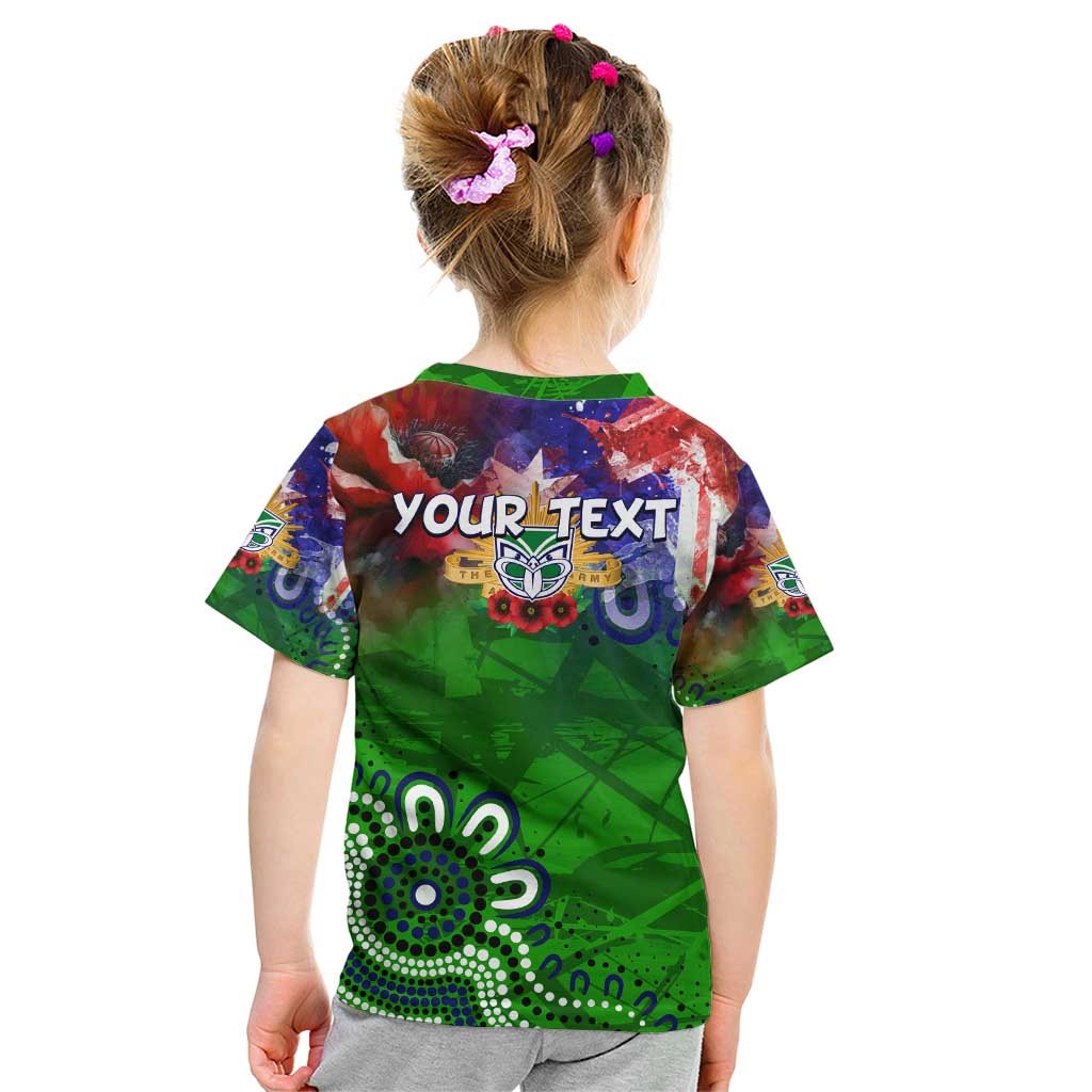 Personalised New Zealand Warriors ANZAC Kid T Shirt Scratch Style DT02
