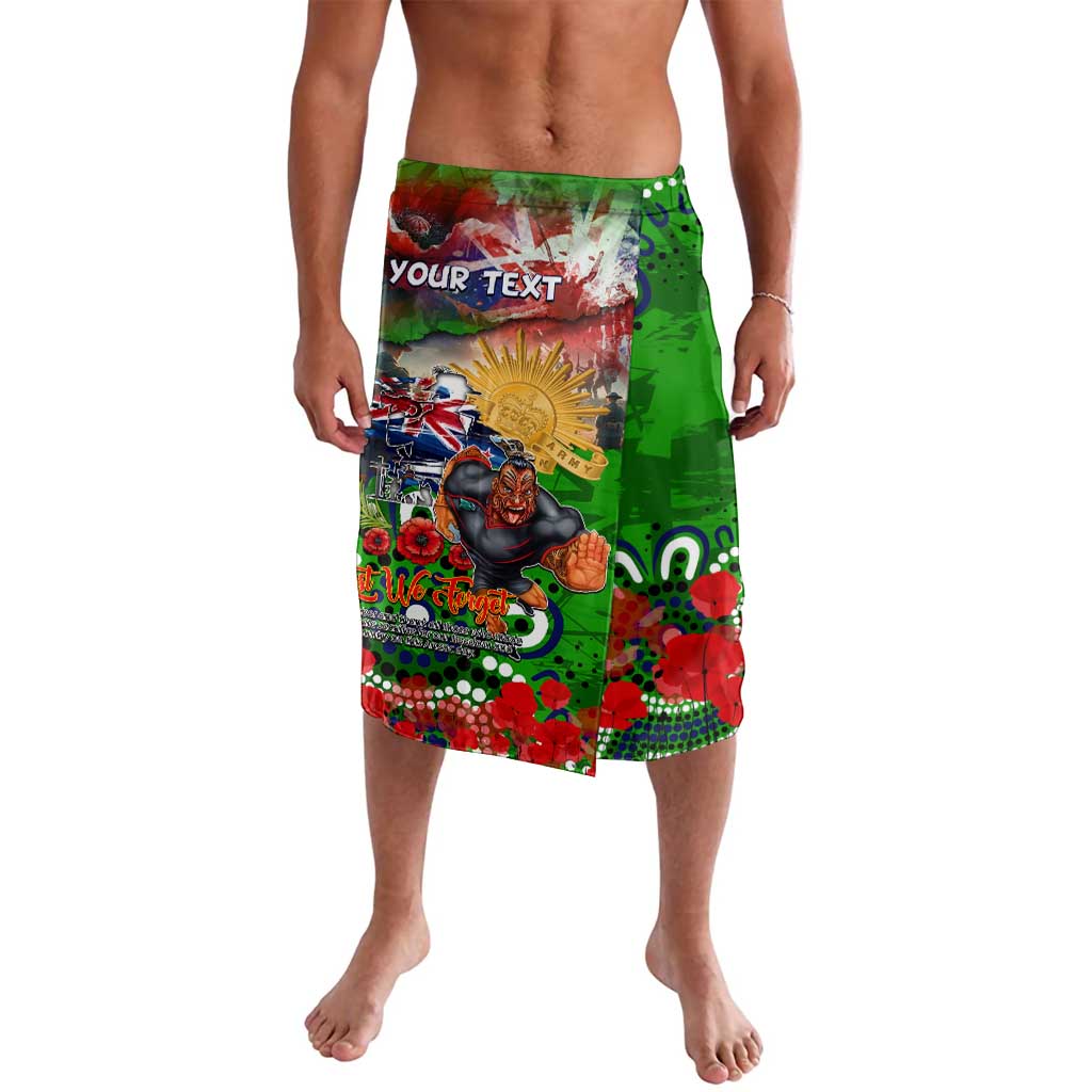 Personalised New Zealand Warriors ANZAC Lavalava Scratch Style DT02
