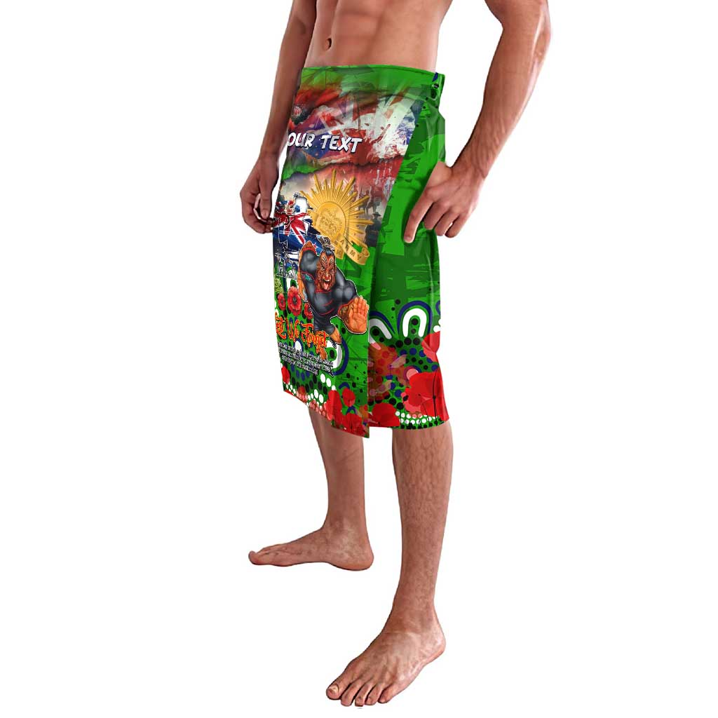 Personalised New Zealand Warriors ANZAC Lavalava Scratch Style DT02