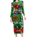 Personalised New Zealand Warriors ANZAC Long Sleeve Bodycon Dress Scratch Style DT02