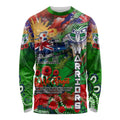 Personalised New Zealand Warriors ANZAC Long Sleeve Shirt Scratch Style DT02