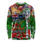 Personalised New Zealand Warriors ANZAC Long Sleeve Shirt Scratch Style DT02