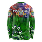 Personalised New Zealand Warriors ANZAC Long Sleeve Shirt Scratch Style DT02