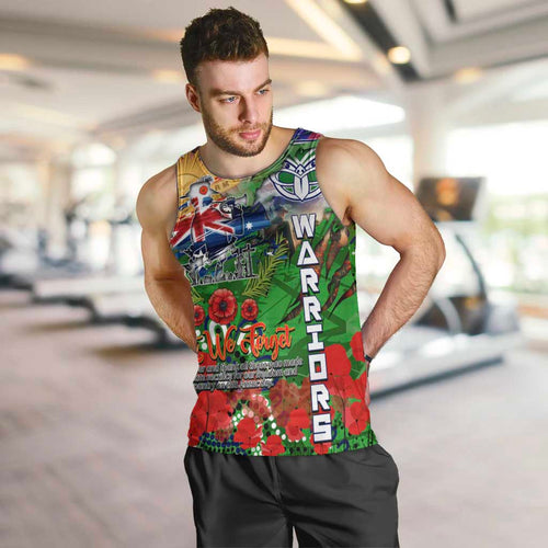 Personalised New Zealand Warriors ANZAC Men Tank Top Scratch Style DT02