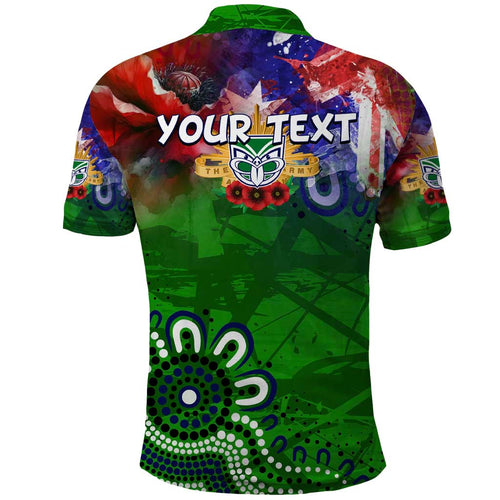 Personalised New Zealand Warriors ANZAC Polo Shirt Scratch Style DT02