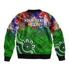 Personalised New Zealand Warriors ANZAC Sleeve Zip Bomber Jacket Scratch Style DT02