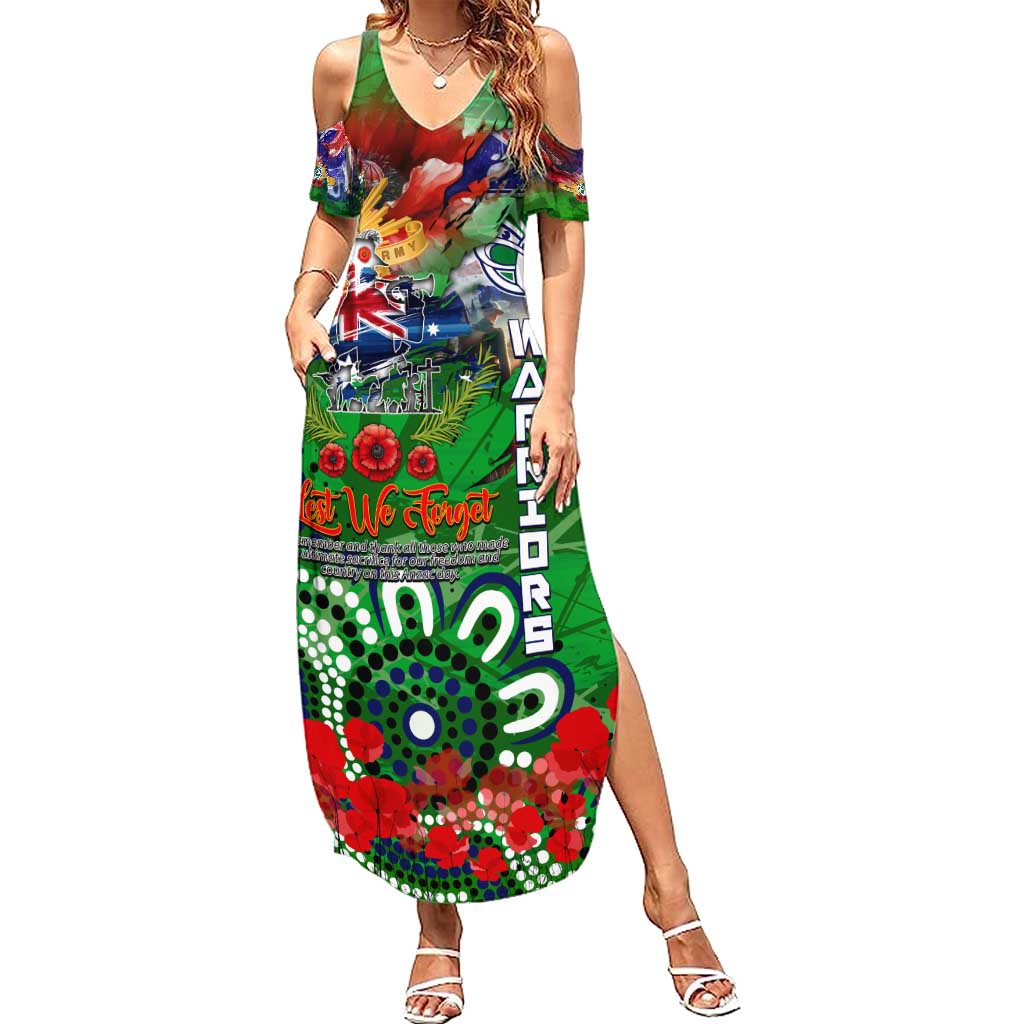 Personalised New Zealand Warriors ANZAC Summer Maxi Dress Scratch Style DT02