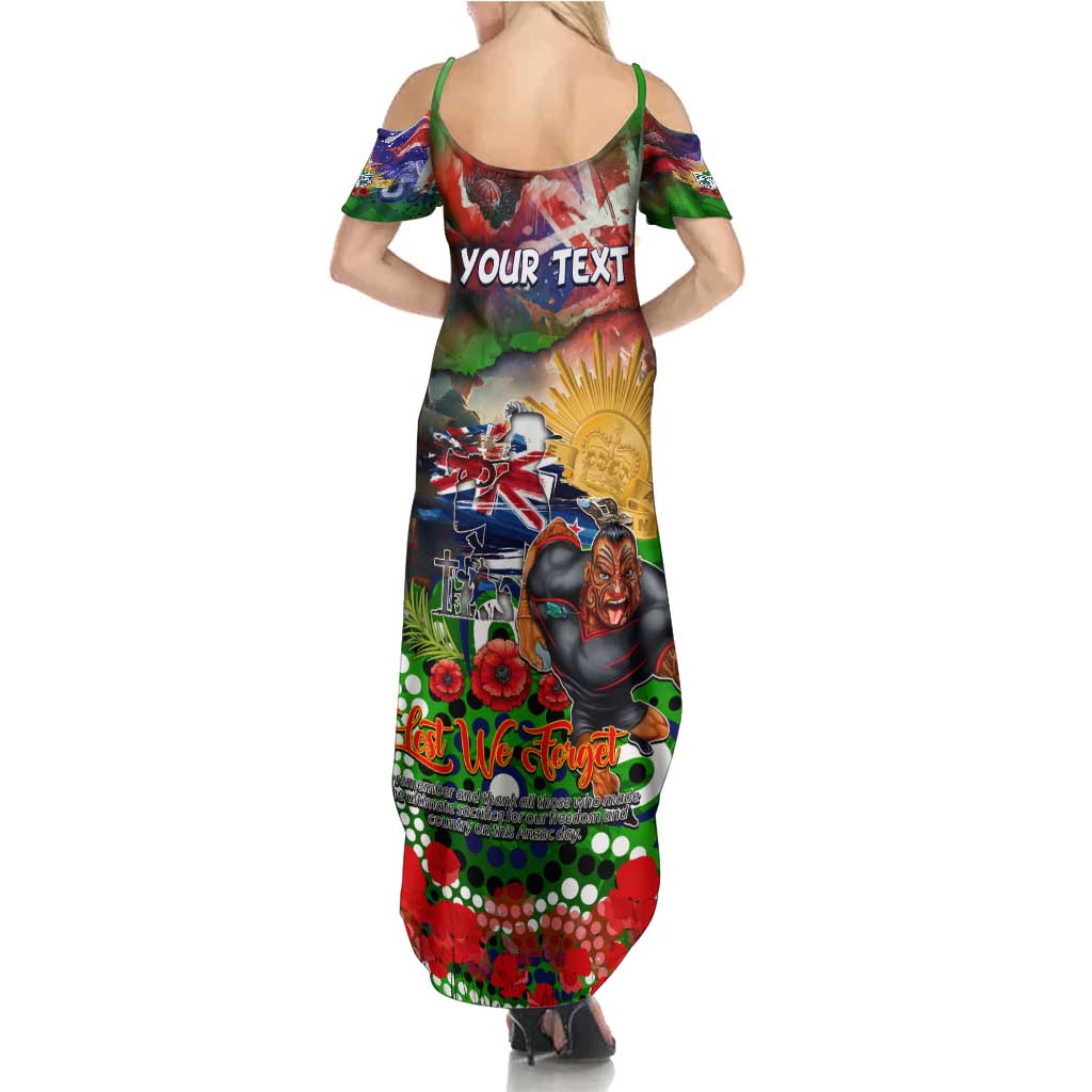 Personalised New Zealand Warriors ANZAC Summer Maxi Dress Scratch Style DT02