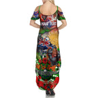 Personalised New Zealand Warriors ANZAC Summer Maxi Dress Scratch Style DT02